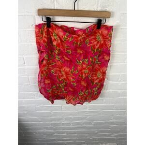 Beach Riot Women's Melanie Sarong in Miami Peony Tropical Floral Skirt Red OS